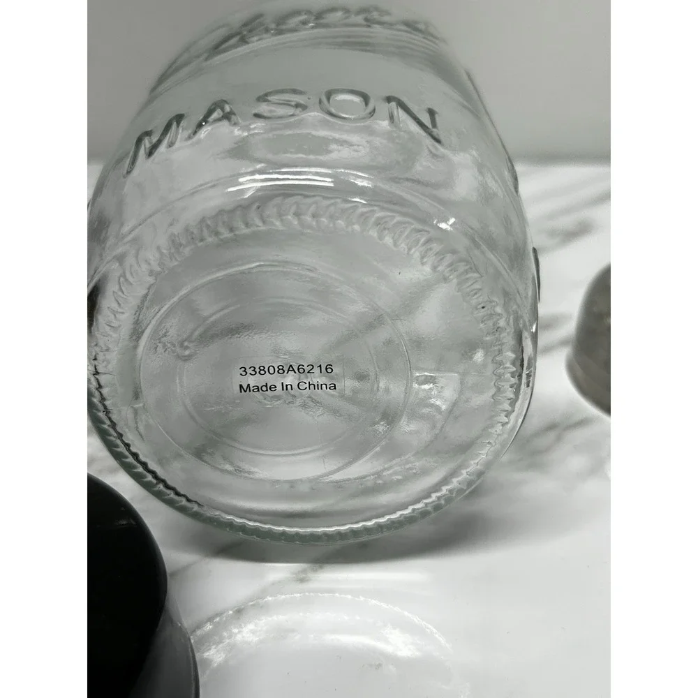 Vintage Mason Cheers Jar Cocktail Shaker With Strainer Lid